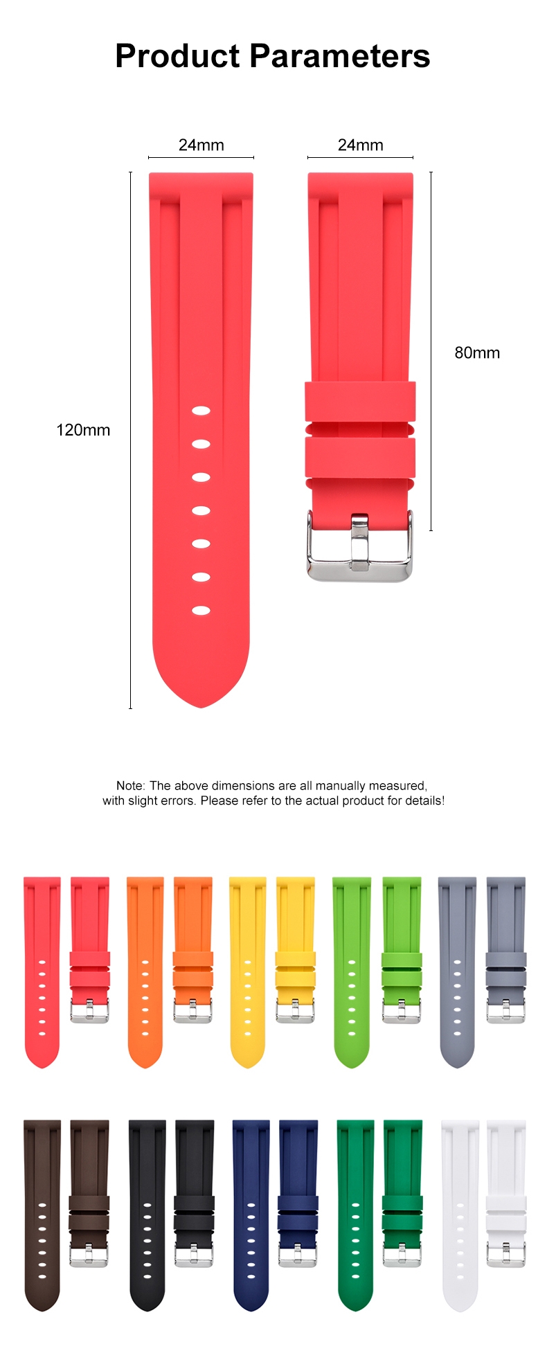 Correas de reloj de silicona para reloj inteligente Panerai